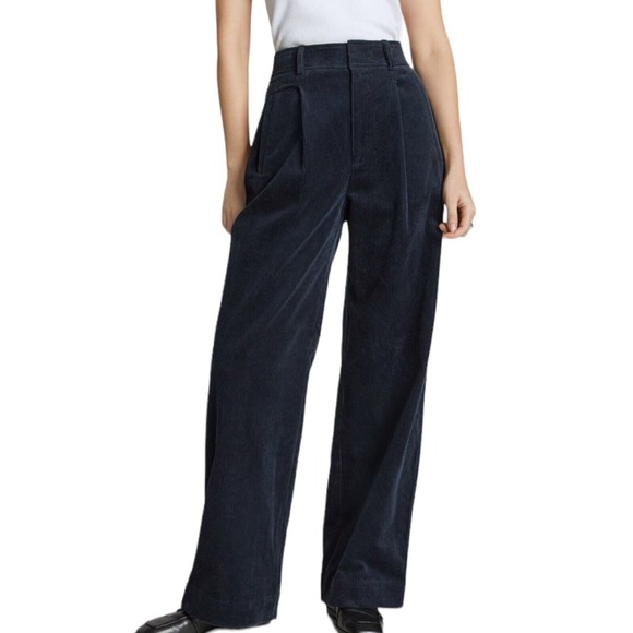 Everlane Pants - NWT Everlane The Corduroy Way High Drape Wide Leg Navy Blue Pants Size 10